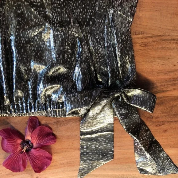 Ramy Brook | Silk Sleeveless Top V-Neck Silvery Snakeskin Print, Size L - Picture 8 of 12